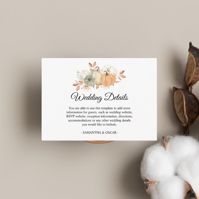 Autumn Watercolor Pumpkins & Flowers Enclosure Card (Creator Uploaded)