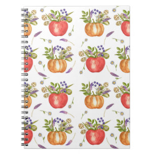 Autumn Watercolor, Seamless Composition. Notebook