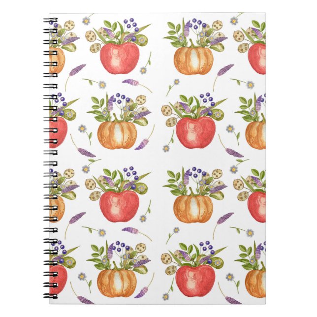 Autumn Watercolor, Seamless Composition. Notebook (Front)