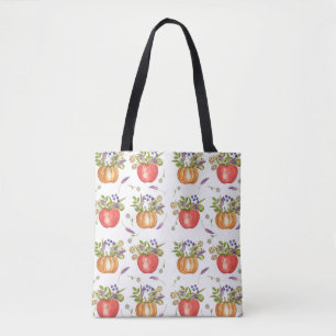 Autumn Watercolor, Seamless Composition. Tote Bag