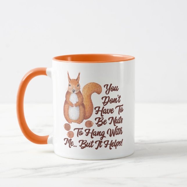 Autumn Watercolor Squirrel Dont Have To Be Nuts Mug (Left)