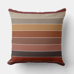 Autumn Watercolor Stripes Cushion