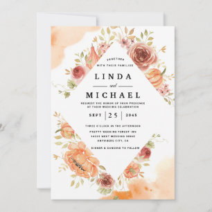 Autumn watercolor style wedding invitation zazzle