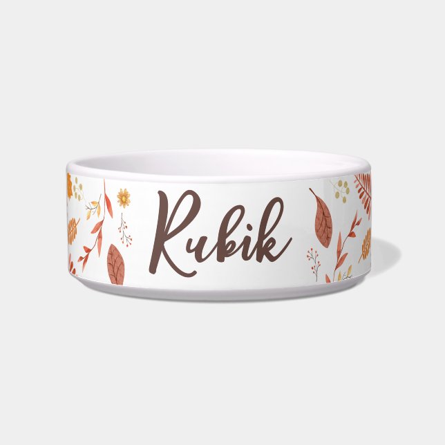 Autumn Watercolor Thanksgiving Pet Bowl (Front)