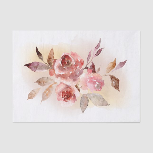 autumn watercolorflowers tissue paper (Front)