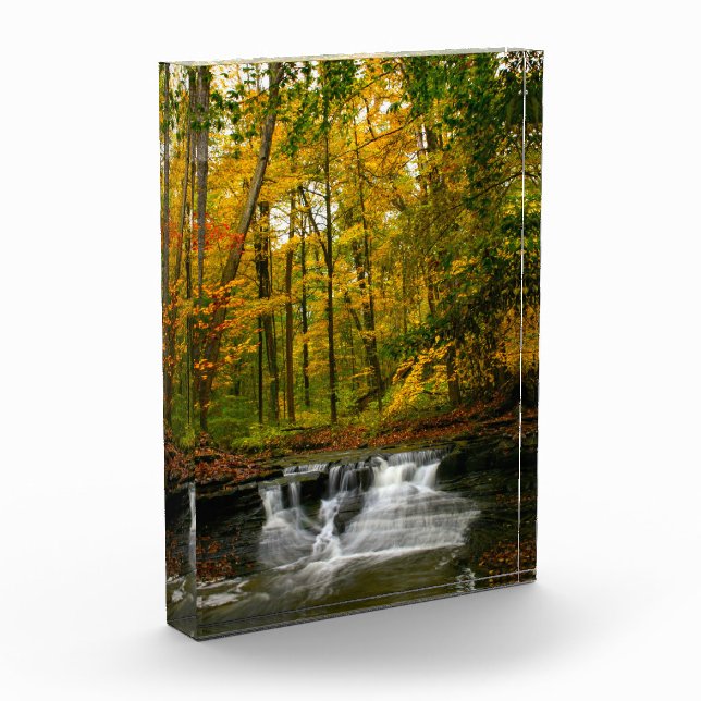Autumn Waterfall Beauty Photo Block (Left)