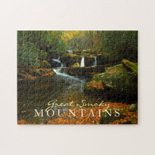 Autumn waterfall - Great Smoky Mountains puzzle