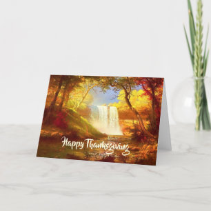 Autumn waterfall holiday card