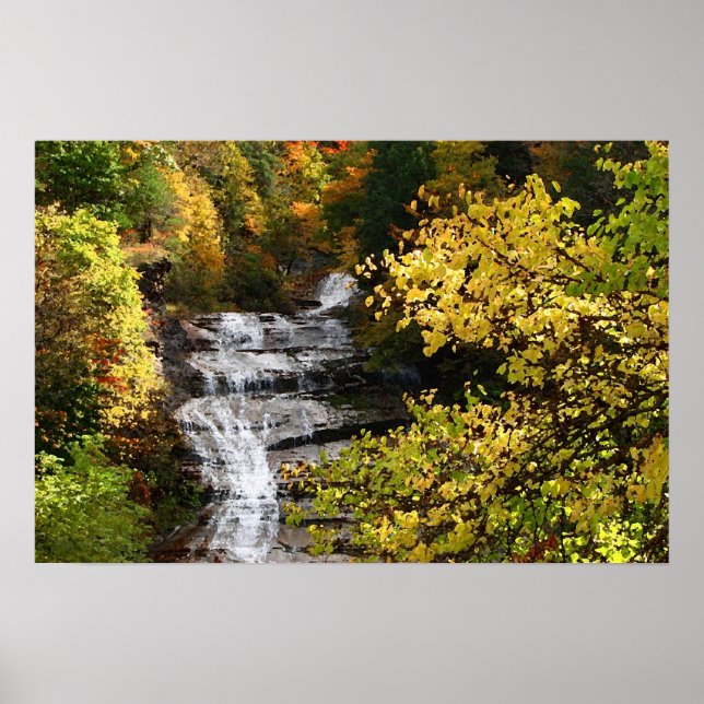 Autumn Waterfall Poster (Front)
