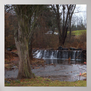 Autumn Waterfall Poster