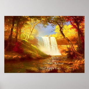 Autumn waterfall poster