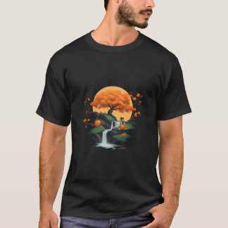 Autumn Waterfall Scene T-Shirt