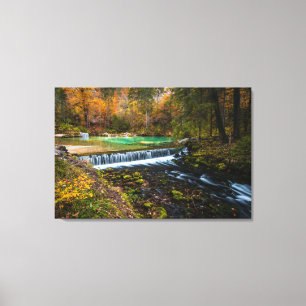 Autumn waterfall scenery at Kamniška Bistrica, Slo Canvas Print