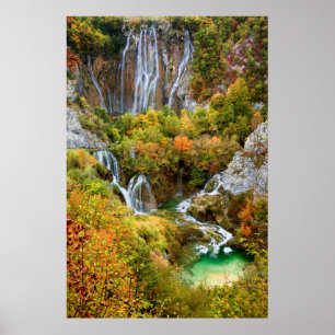 Autumn Waterfalls Poster