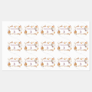 Autumn Waterproof Labels, Fall Name Labels for Kid