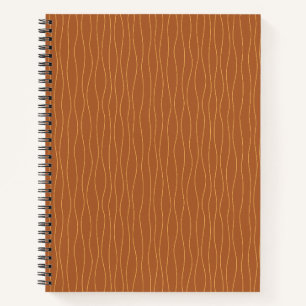 Autumn Wavy Lines Notebook   Brown & Orange