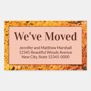 Autumn We Have Moved Moving Announcement Rectangular Sticker