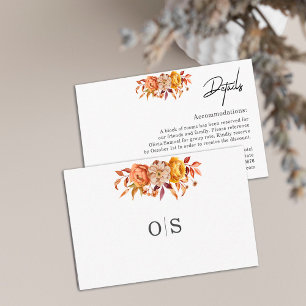 Autumn Wedding Accommodation Details Enclosure Card