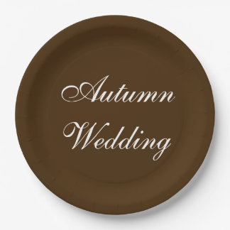 Autumn Wedding Brown Rich Deep Rustic Colour Paper Plate