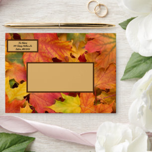 Autumn Wedding Fall Leaves Return Address Envelope