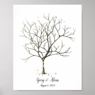 Autumn Wedding Fingerprint Tree Guestbook