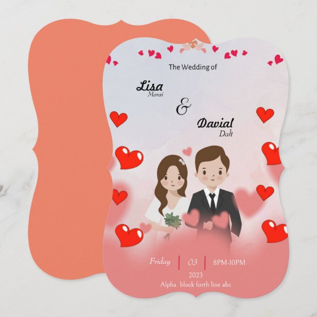 Autumn Wedding Flat Card (Front/Back)