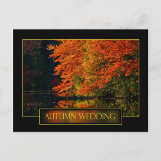 Autumn Wedding Invitation Postcard