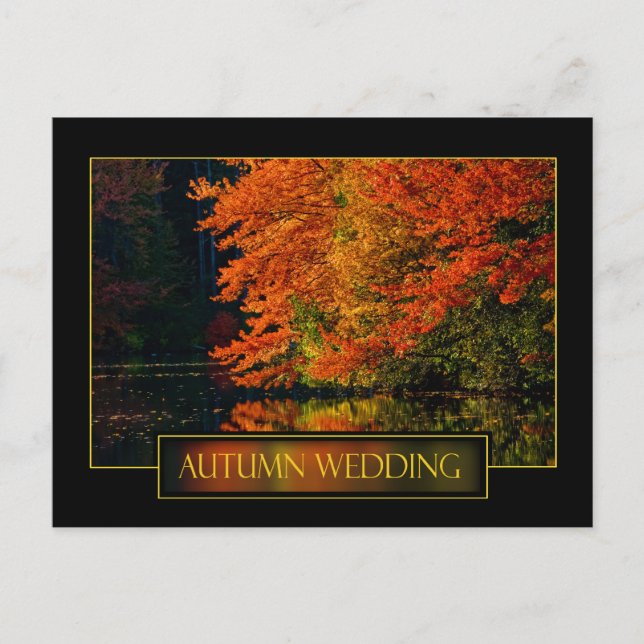 Autumn Wedding Invitation Postcard (Front)