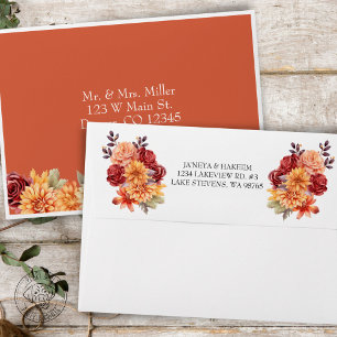 Autumn Wedding Pre-Printed Address 5x7 Envelope