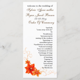 autumn Wedding program Programme
