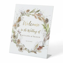 autumn wedding welcome sign