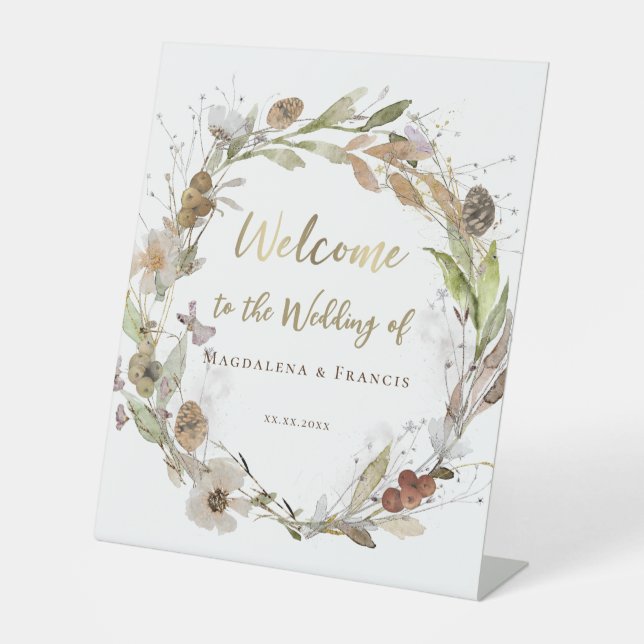 autumn wedding welcome sign (Front)