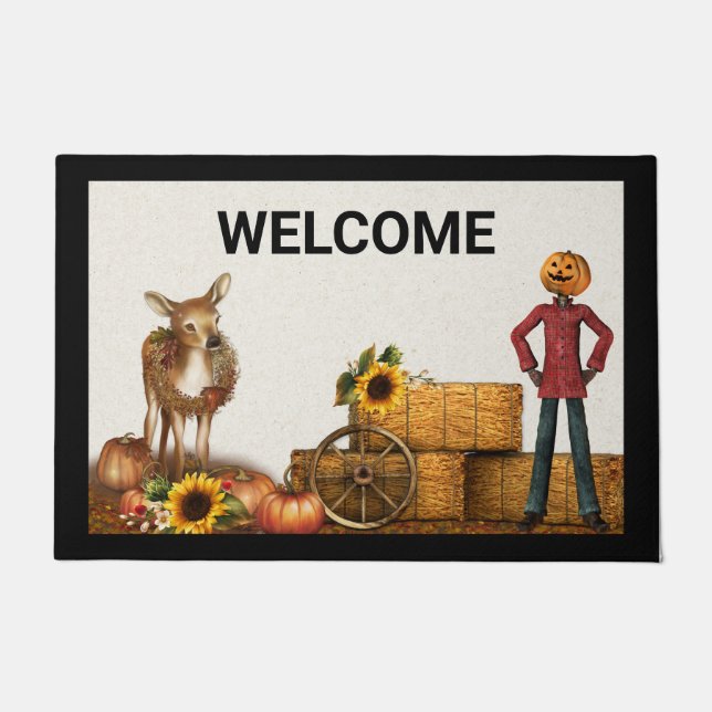 Autumn Welcome Custom Door Mat (Front)