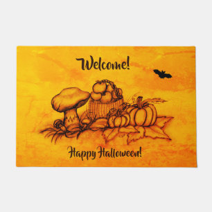 Autumn , Welcome! Happy Halloween! Doormat