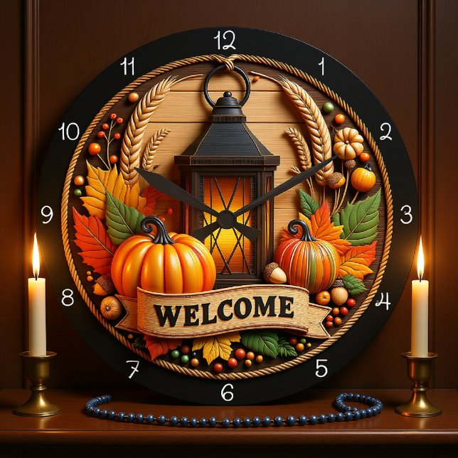 Autumn Welcome Lantern Clock (Creator Uploaded)