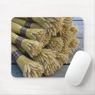 Autumn Wheat Bundled With Plaid Ribbons Mouse Mat