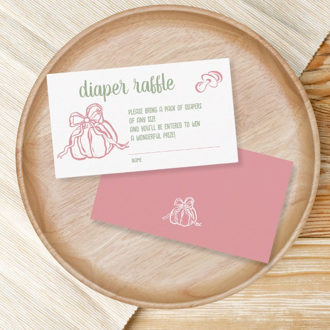 Autumn Whimsical Hand Drawn Pumpkin Diaper Raffle Enclosure Card (Creator Uploaded)