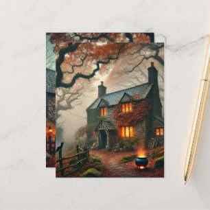 Autumn Whimsigoth Witches Cottage Scrapbook Paper