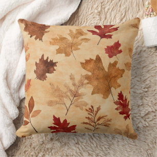 Autumn Whisper - Fall Leaves in Warm Earth Tones 3 Cushion