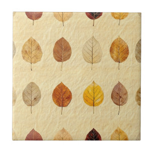 Autumn Whisper - Fall Leaves in Warm Earth Tones 4 Tile