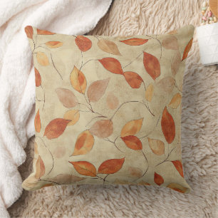 Autumn Whisper - Fall Leaves in Warm Earth Tones Cushion