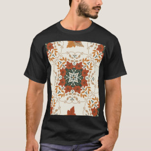 Autumn Whispers: Floral Geometric Blend T-Shirt