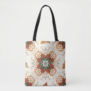 Autumn Whispers: Floral Geometric Blend Tote Bag
