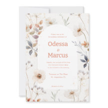 Autumn White Floral Wedding Invitation