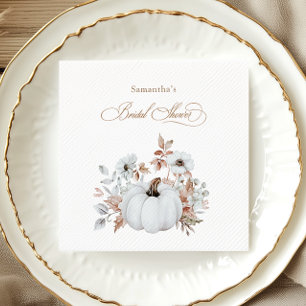 Autumn White Pumpkin Bridal Shower Napkin