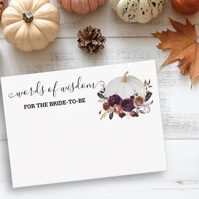 Autumn White Pumpkin Fall in Love Words of Wisdom  Enclosure Card (Creator Uploaded)
