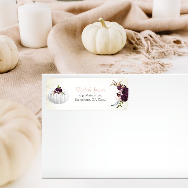 Autumn White Pumpkin Return Address (Creator Uploaded)