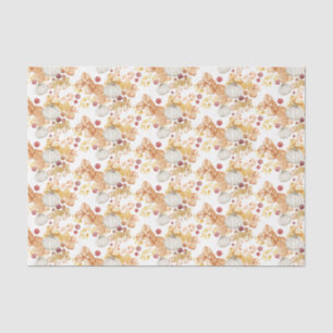 Autumn White Pumpkins Tissue Paper