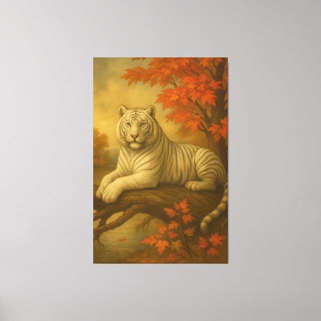 Autumn White Tiger – Fine Art Canvas (Front)