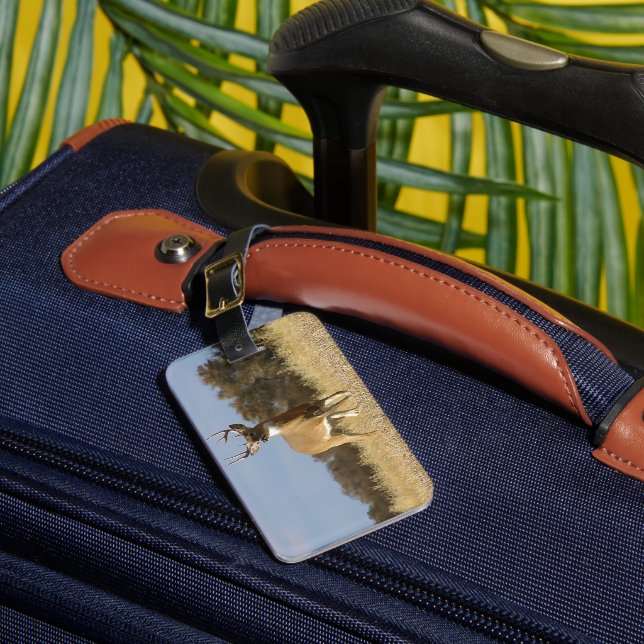 Autumn Whitetail Buck Luggage Tag (Front Insitu 1)